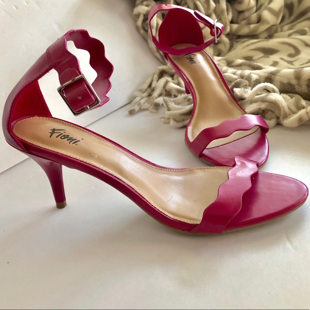 Pink Scalloped Strap heels